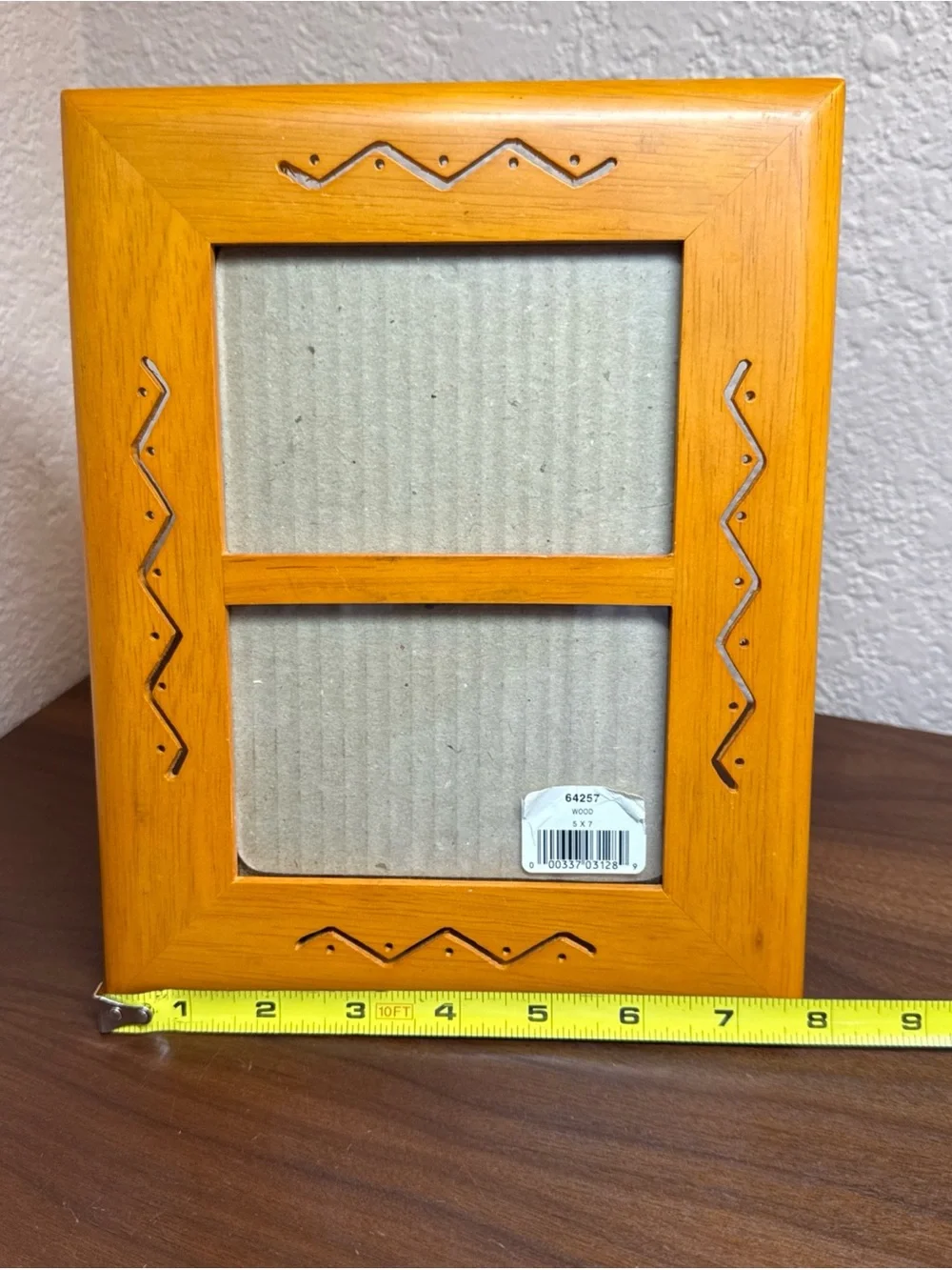 VTG Fetco Teak Wood Double Photo Frame Handcrafted Carved MCM 5